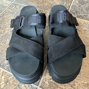 UGG Ashton Slide Slip On Chunky Heel Platform Sandals- Black, Women’s Size 7.5